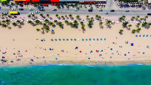 Aerial view of the Ft. Lauderdale beach