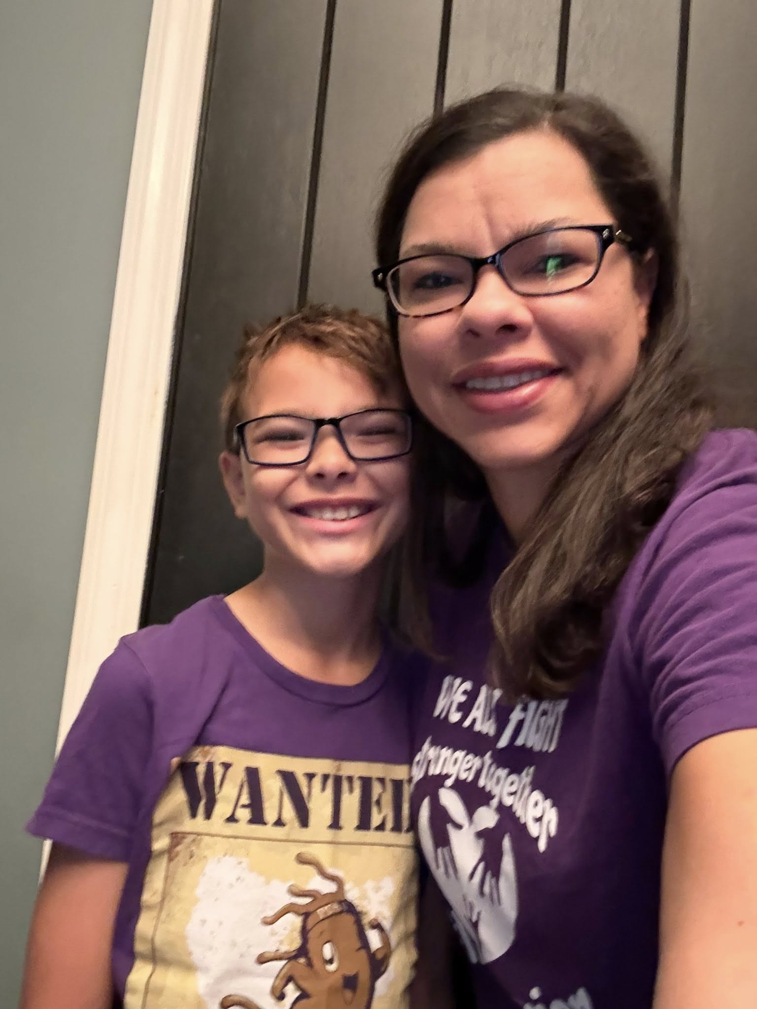 Lindsey and Seppi Purple Shirt