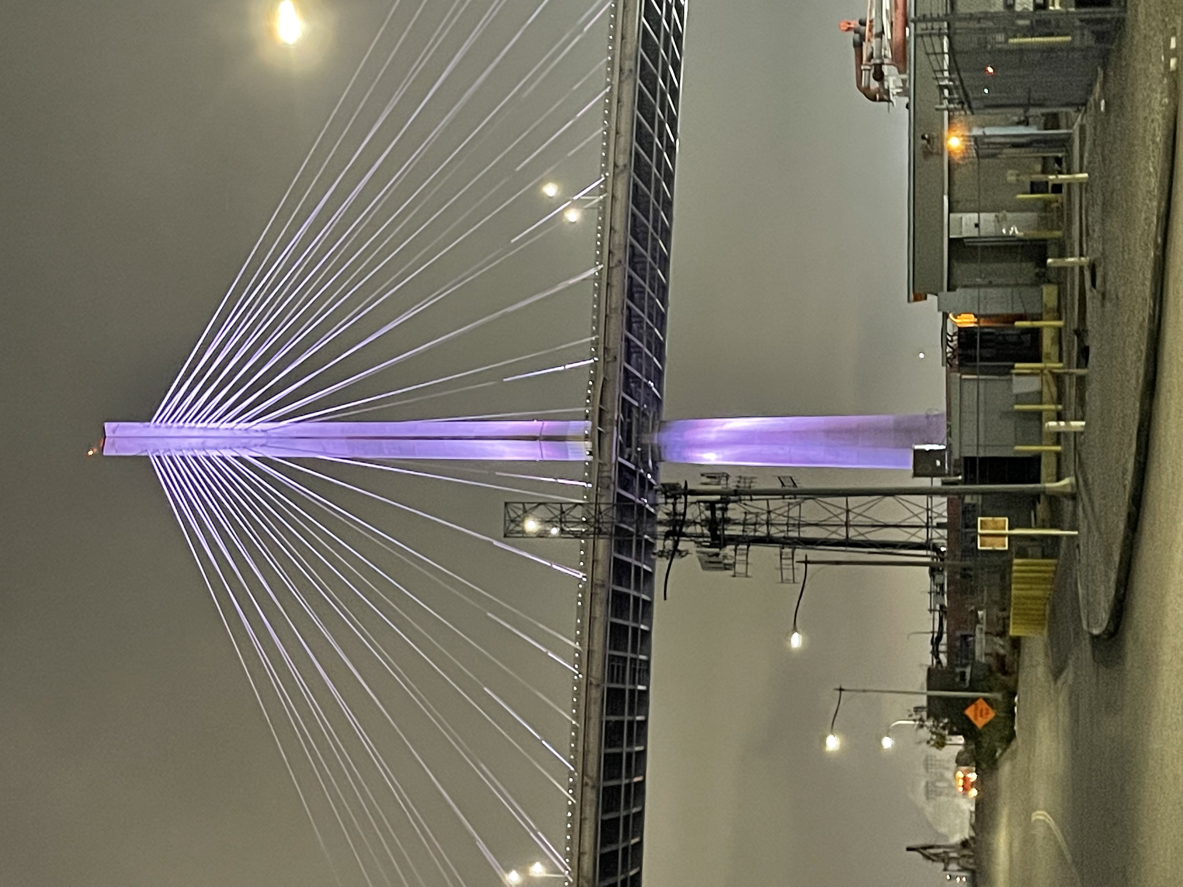 Long Beach Bridge purple