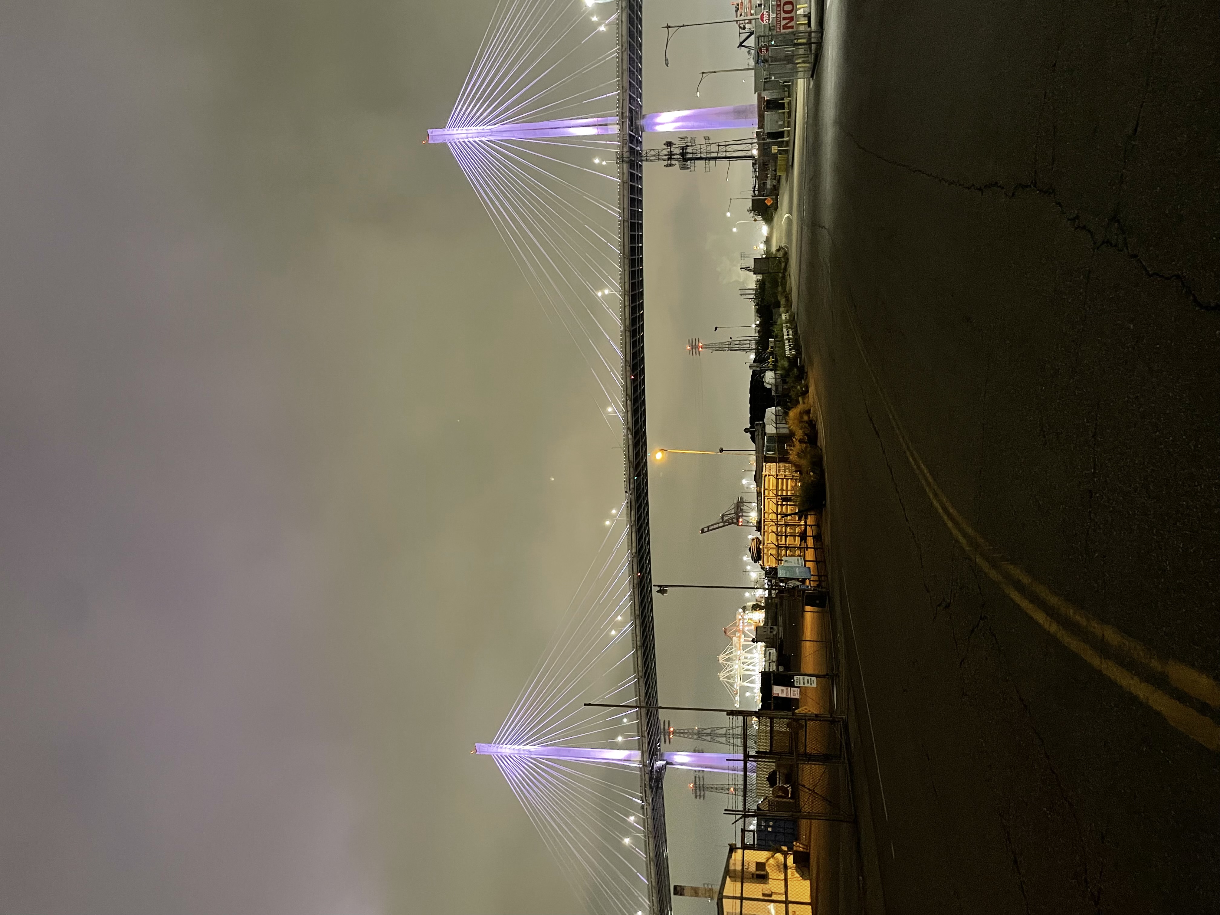 Long Beach Bridge purple