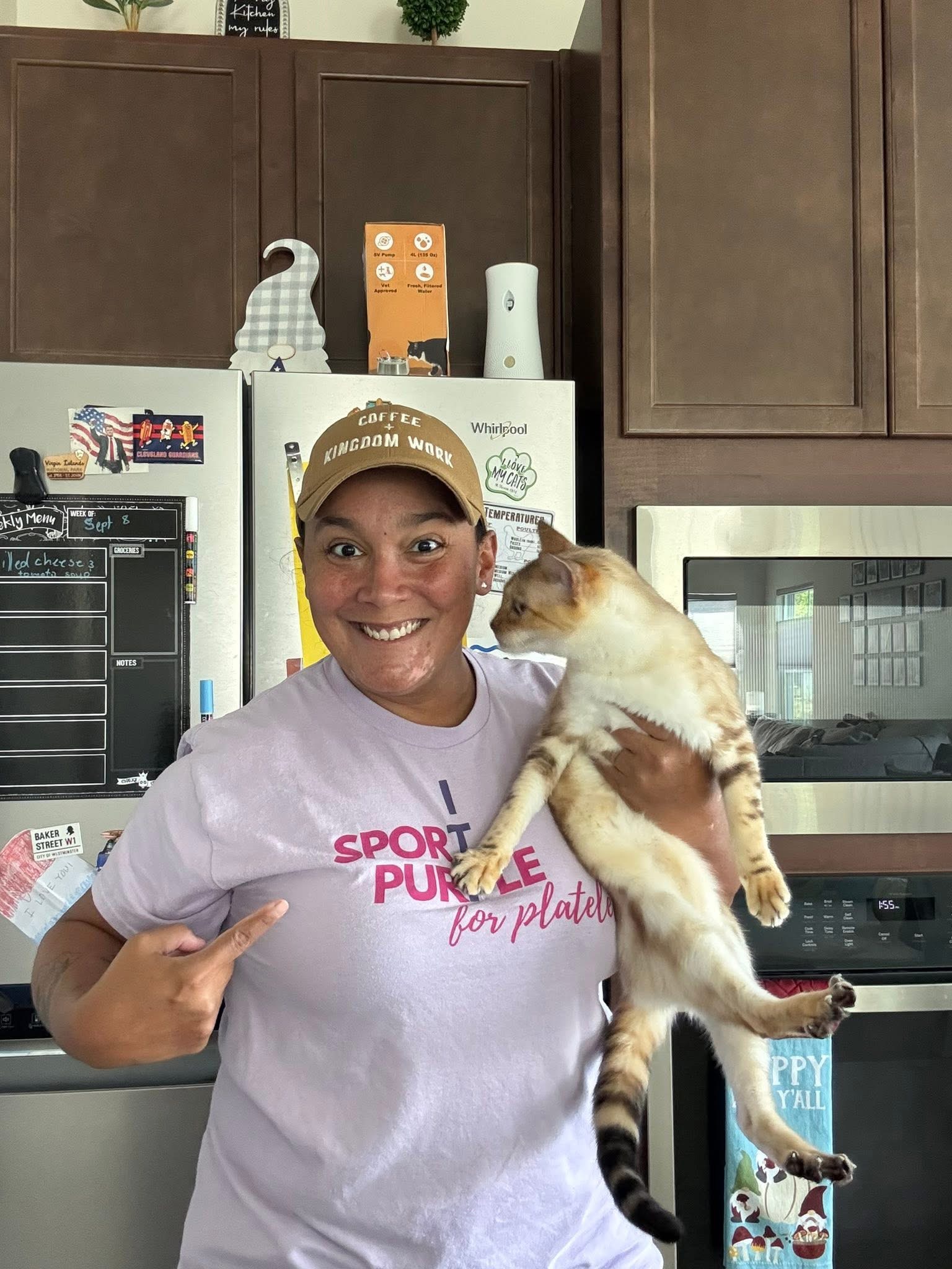 Purple Shirt with Cat