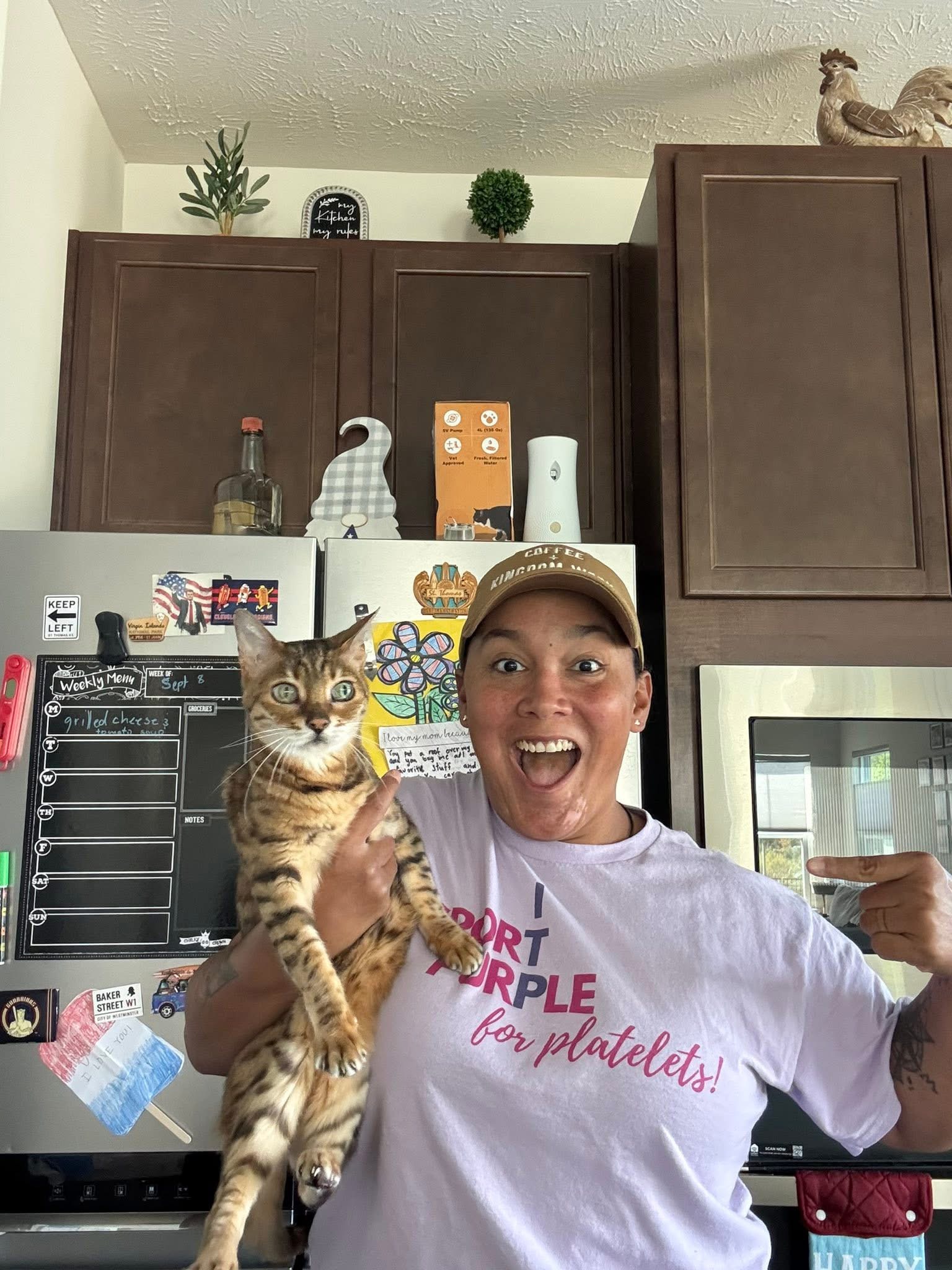 Purple Shirt with Cat